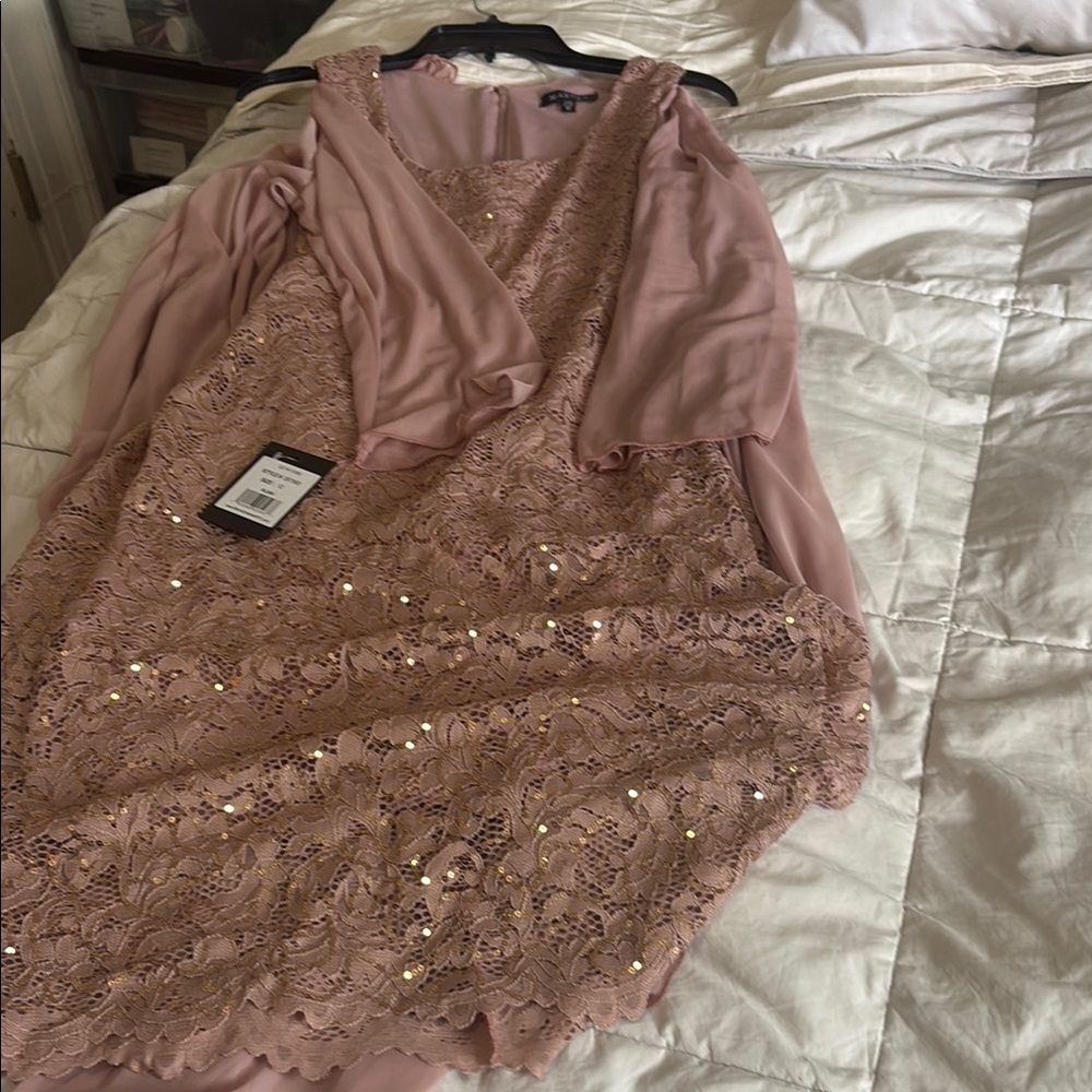 MARINA Pink Lace Wedding Dress